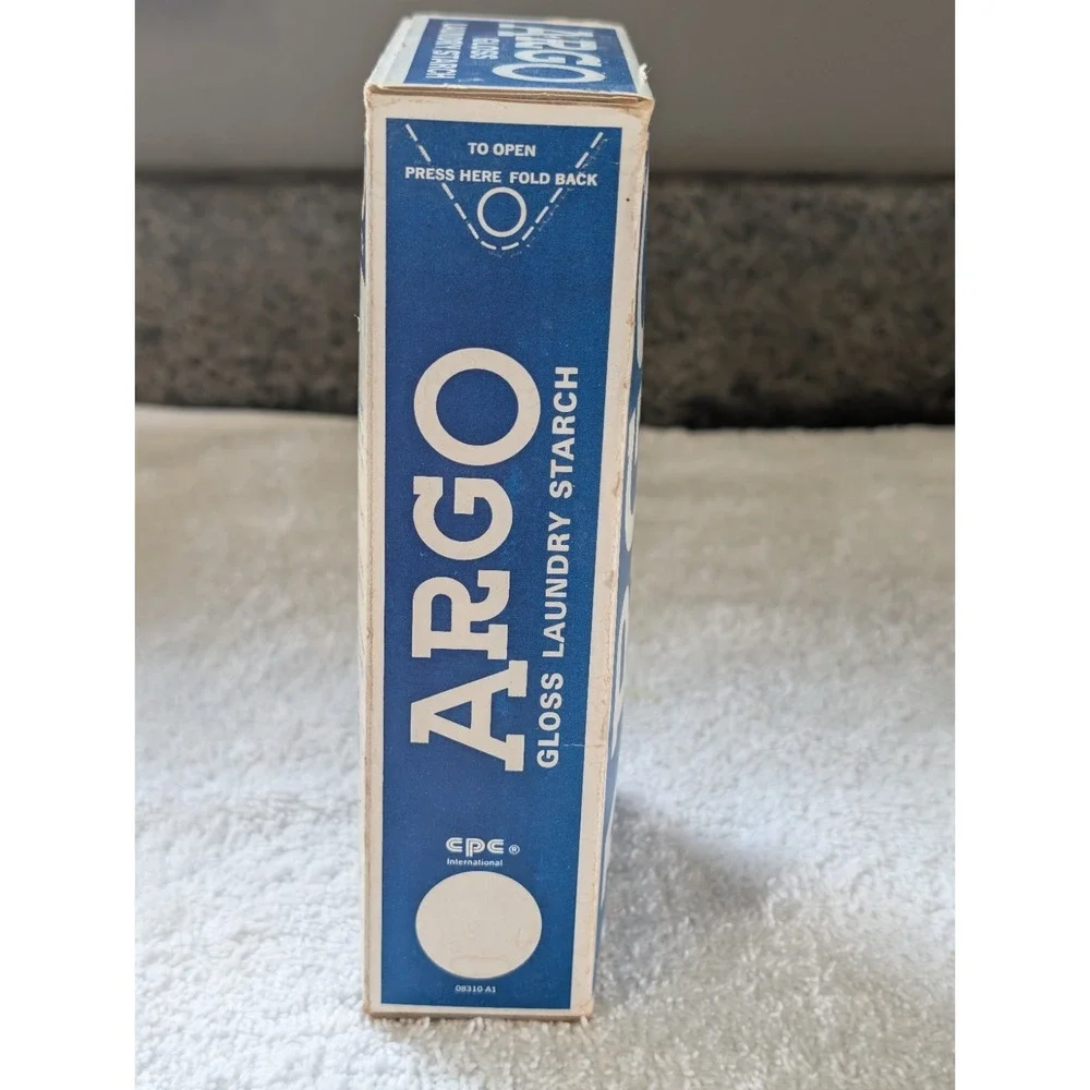 ARGO Powdered Chunks Gloss Laundry Starch Vintage 2 16 oz Blue Boxes